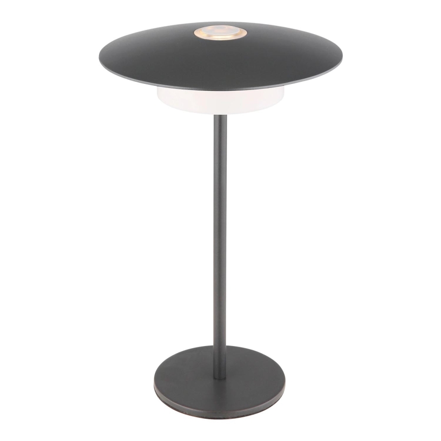 Globo - LED Екстериорна акумулаторна сензорна настолна лампа LED/3W/3,7V 1800/2700/3000K IP44 1800 mAh сив