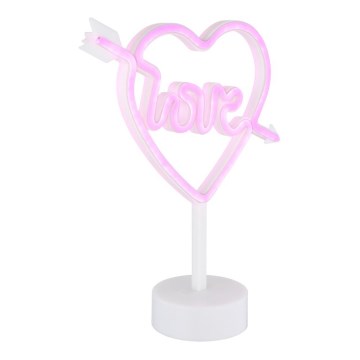 Globo - LED Неон маса декорация LED/2W/3xAA сърце