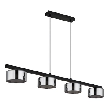 Globo - LED Пендел 4xGX53/6W/230V опушен/черен