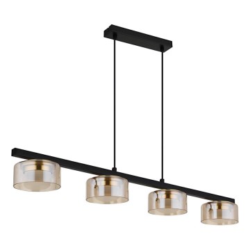 Globo - LED Пендел 4xGX53/6W/230V опушен/кафяв