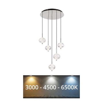 Globo - LED Пендел 5xLED/6,6W/230V 3000/4500/6500K