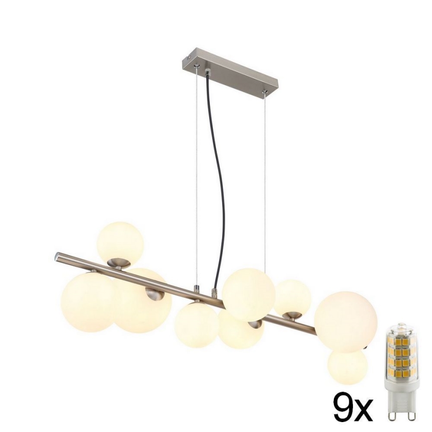 Globo - LED Пендел 9xG9/3W/230V матов хром