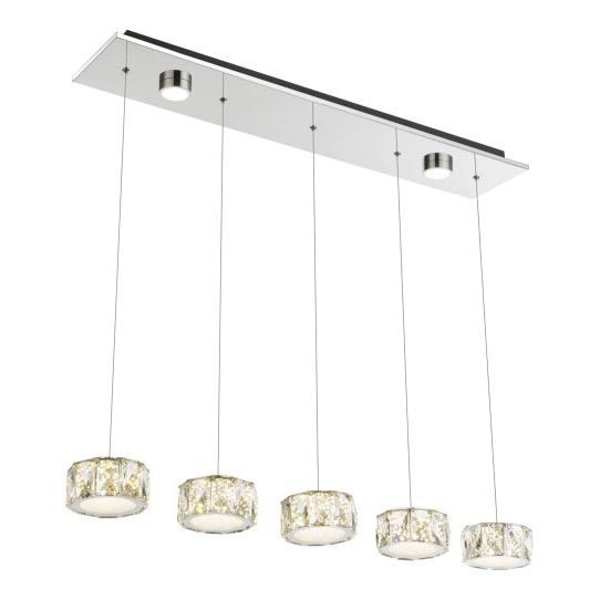 Globo - LED Пендел LED/52W/230V 4000K лъскав хром/прозрачен