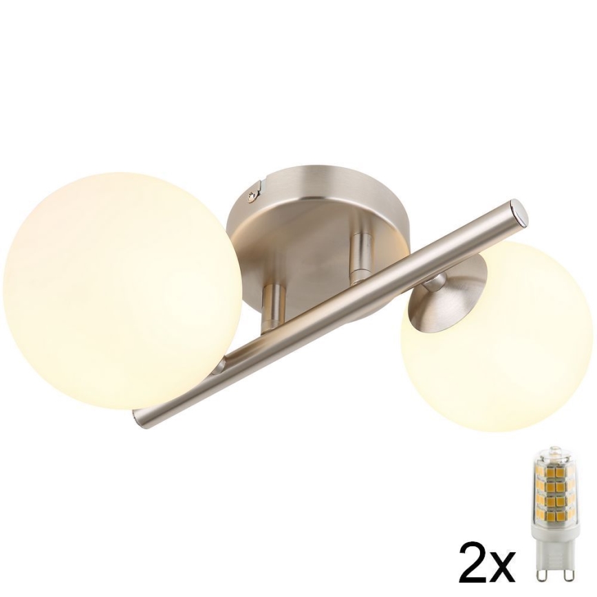 Globo - LED Полилей за повърхностен монтаж 2xG9/3W/230V матов хром
