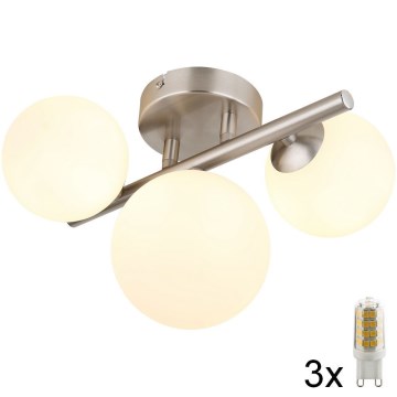 Globo - LED Полилей за повърхностен монтаж RIHA 3xG9/3,5W/230V матов хром