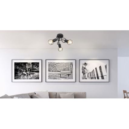 Globo - LED Полилей за повърхностен монтаж 3xE14/6W/230V черен