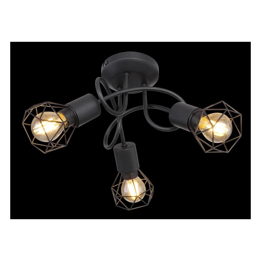 Globo - LED Полилей за повърхностен монтаж 3xE14/6W/230V черен