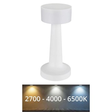 Globo - LED регулируема настолна лампа с докосване LED/1W/3,7V 2700K/4000K/6500K 800 mAh USB бяла
