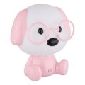 Globo - LED регулируема презареждаема детска нощна лампа LED/1W/5V 500 mAh розова