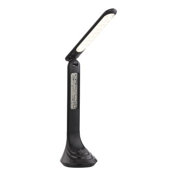 Globo - LED регулируема презареждаема настолна лампа с дисплей LED/4W/230V 2200 mAh черна