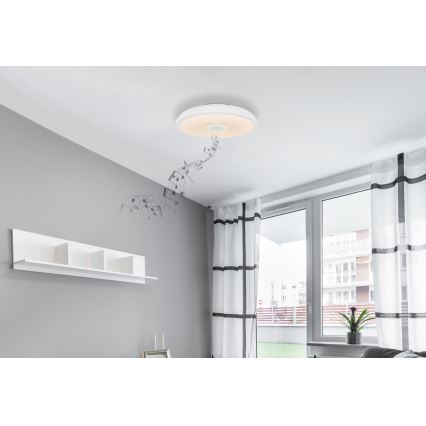 Globo - LED RGBW Димируема лампа за баня с високоговорител LED/18W/230V 3000-6500K IP44 + дистанционно управление