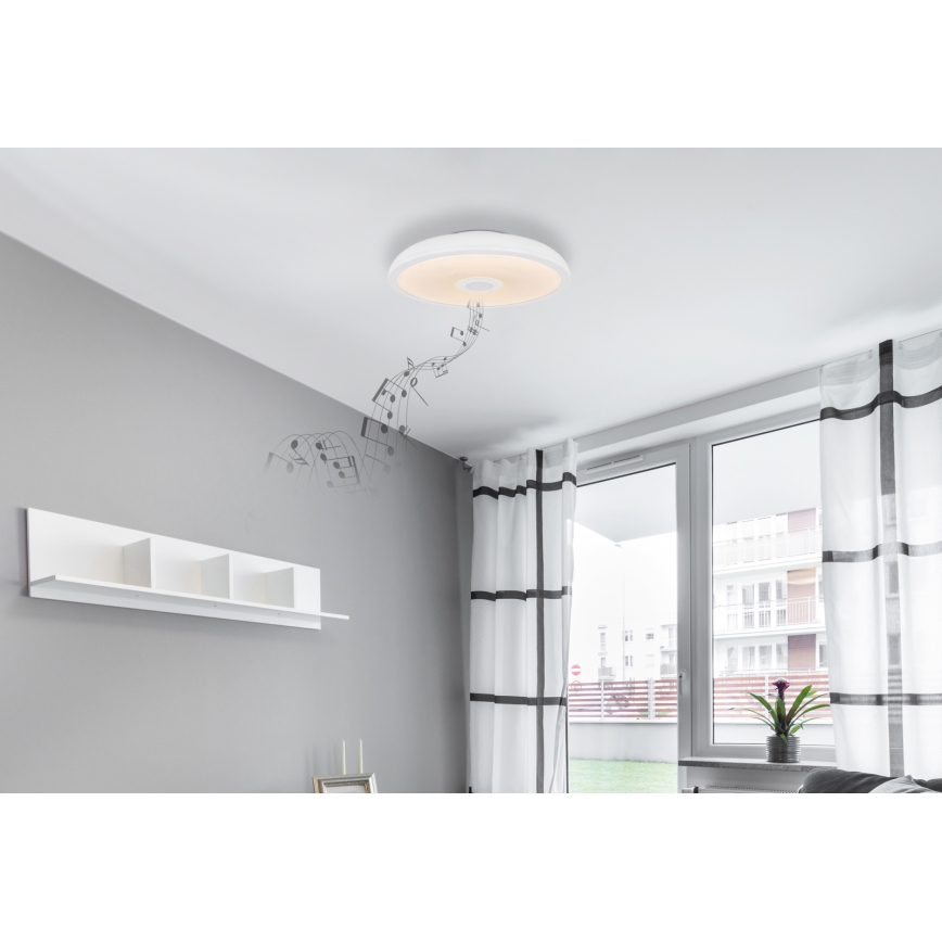 Globo - LED RGBW Димируема лампа за баня с високоговорител LED/18W/230V 3000-6500K IP44 + дистанционно управление