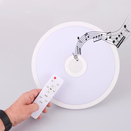 Globo - LED RGBW Димируема лампа за баня с високоговорител LED/18W/230V 3000-6500K IP44 + дистанционно управление