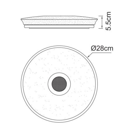Globo - LED RGBW Димируема лампа за баня с високоговорител LED/18W/230V 3000-6500K IP44 + дистанционно управление