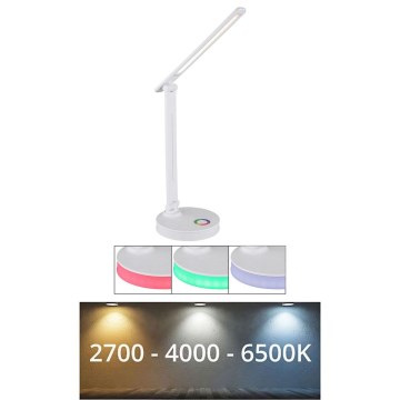 Globo - LED RGBW Димируема сензорна настолна лампа LED/5W/230V + LED/2W 2700K/4000K/6500K бял