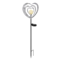 Globo - LED соларно осветително тяло LED/3V IP44 300 mAh сребърно сърце