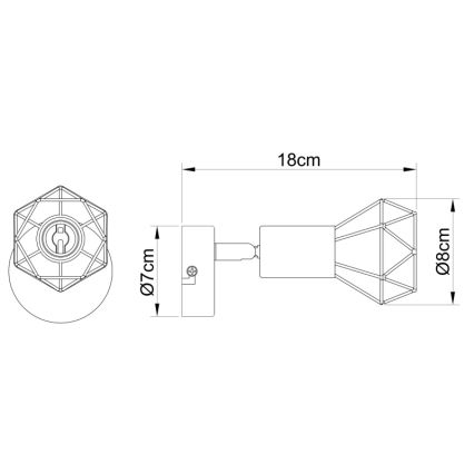 Globo - LED Стенен спот 1xE14/6W/230V черен