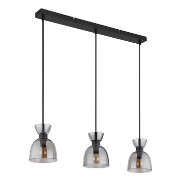 Globo - Пендел 3xE14/40W/230V черен/опушен