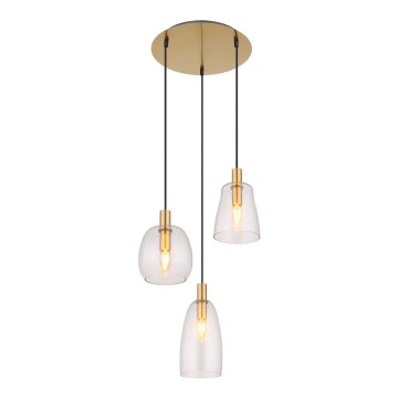 Globo - Пендел 3xE14/40W/230V Ø 43 см месинг
