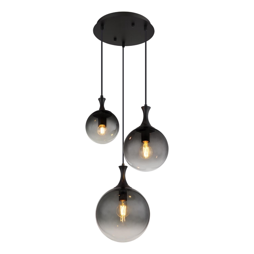 Globo - Пендел 3xE27/10W/230V Ø 48 см черен