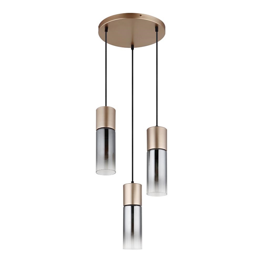 Globo - Пендел 3xE27/25W/230V бронзов Ø 34 см