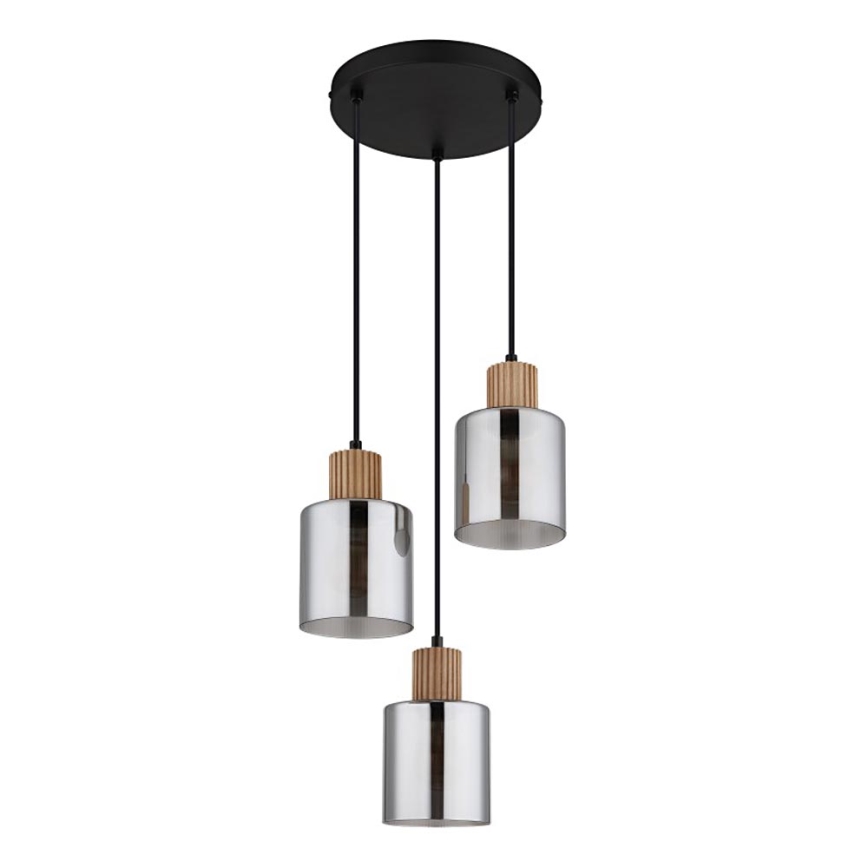 Globo - Пендел 3xE27/25W/230V черен Ø 30 см