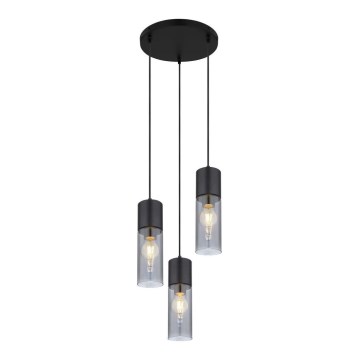 Globo - Пендел 3xE27/25W/230V Ø 30 см черен