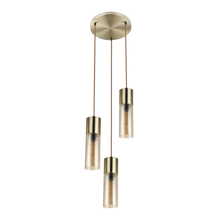 Globo - Пендел 3xE27/25W/230V Ø 30 см месинг