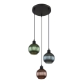 Globo - Пендел 3xE27/25W/230V Ø 36 см меден/зелен/син