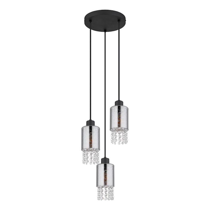 Globo - Пендел 3xE27/40W/230V Ø 25 см черен