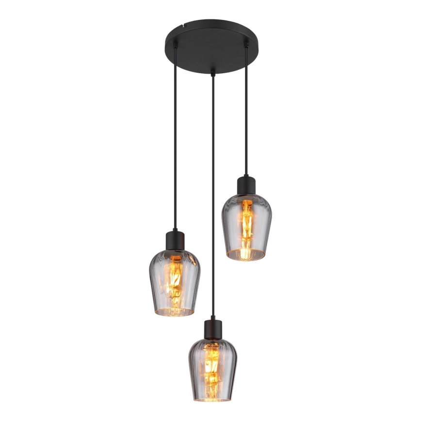 Globo - Пендел 3xE27/40W/230V Ø 28,5 см черен