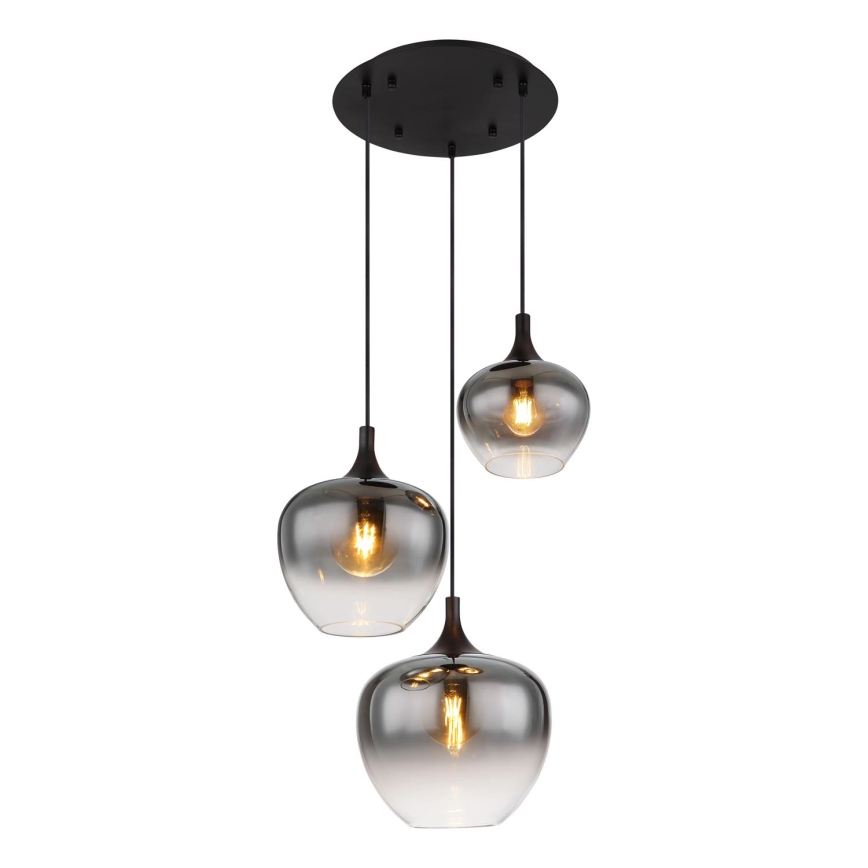 Globo - Пендел 3xE27/40W/230V Ø 48 см черен