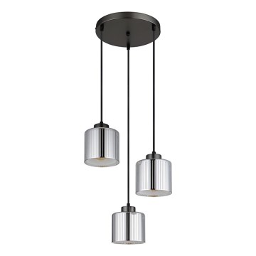 Globo - Пендел 3xE27/60W/230V лъскав хром Ø 33 см