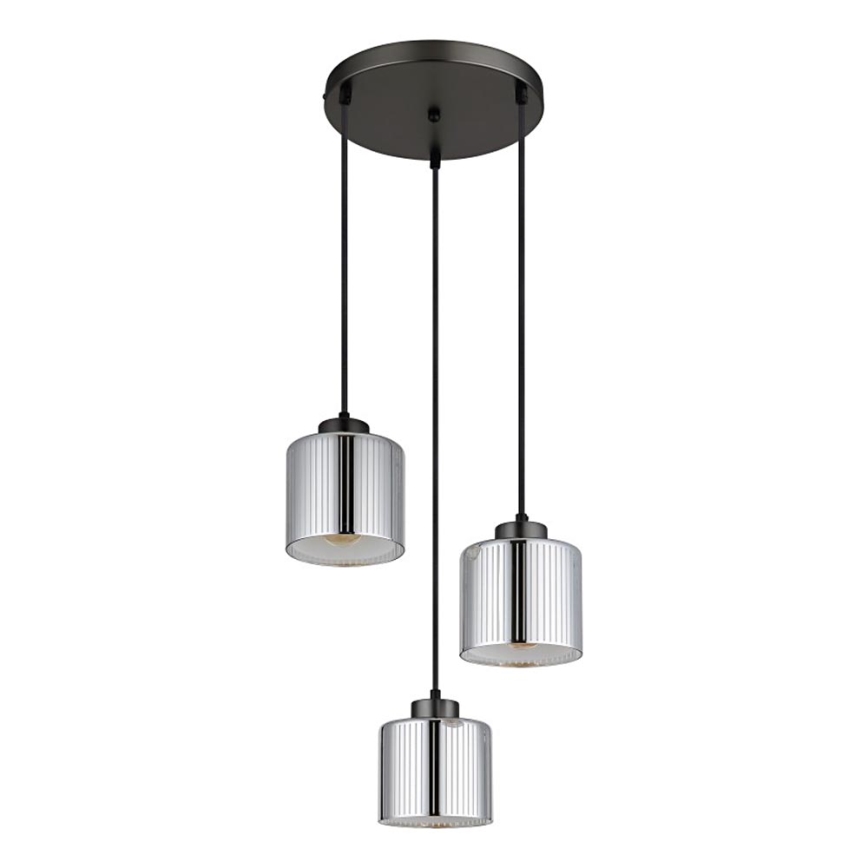 Globo - Пендел 3xE27/60W/230V лъскав хром Ø 33 см