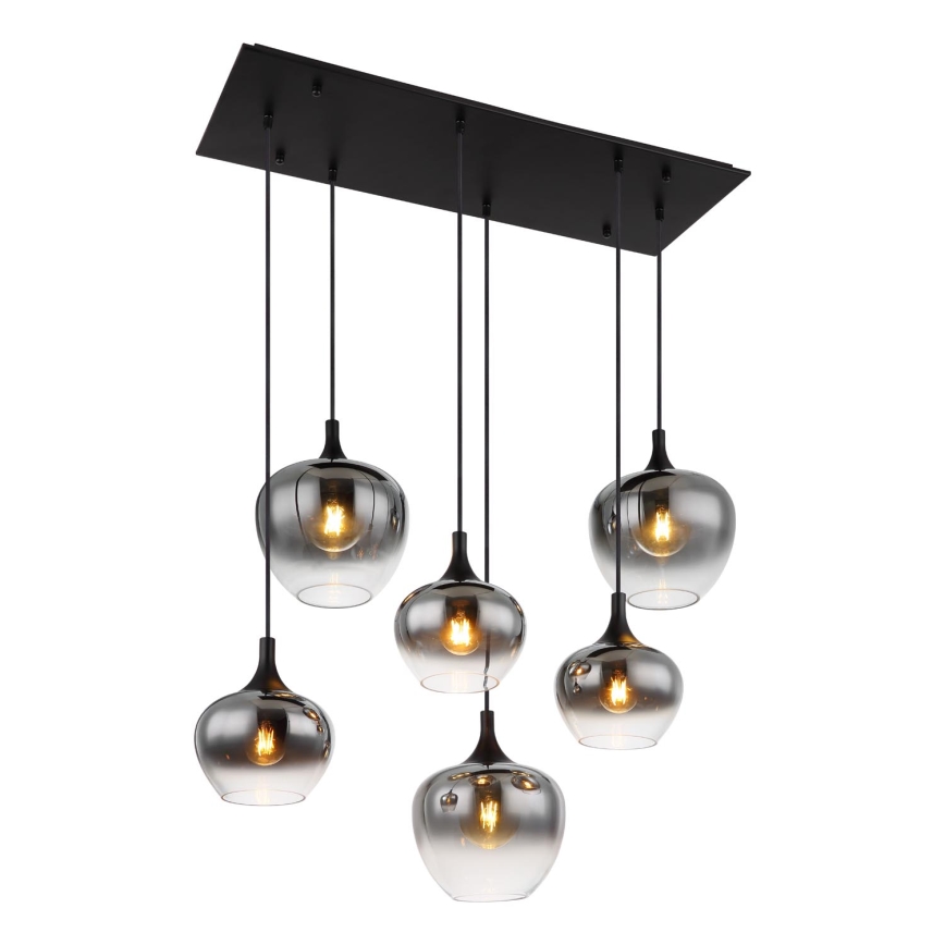 Globo - Пендел 6xE27/40W/230V черен