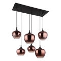 Globo - Пендел 6xE27/40W/230V кафяв/опушен