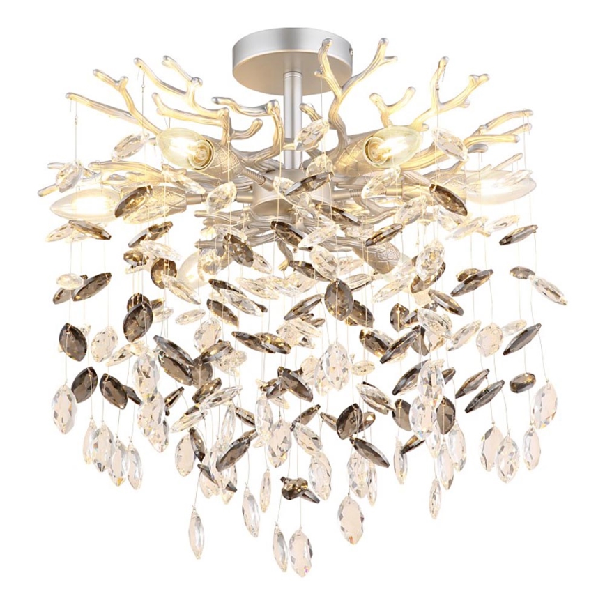 Globo - полилей на прът 6xE14/40W/230V сребрист