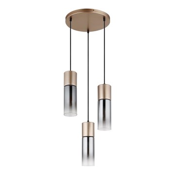 Globo - Полилей на кабел 3xE27/25W/230V бронзов Ø 30 см