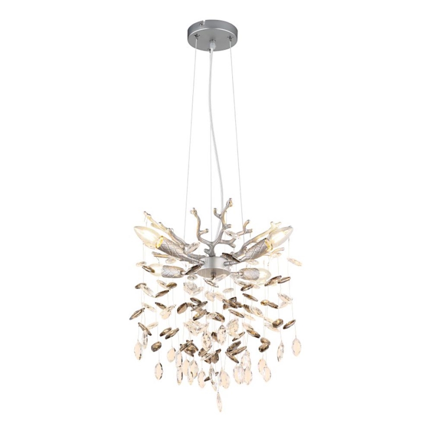 Globo - Полилей на кабел 4xE14/40W/230V сребрист