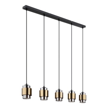 Globo - Полилей на кабел 5xE27/40W/230V черен/месинг