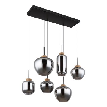 Globo - Полилей на кабел 6xE27/40W/230V черен