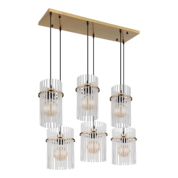 Globo - Полилей на кабел 6xE27/60W/230V златист