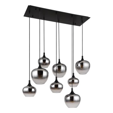 Globo - Полилей на кабел 8xE27/40W/230V черен
