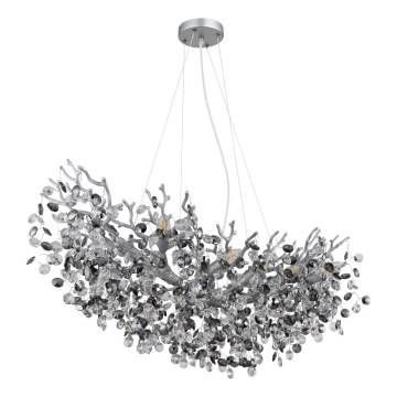 Globo - Полилей с кабелно окачване 10xE14/40W/230V сребрист