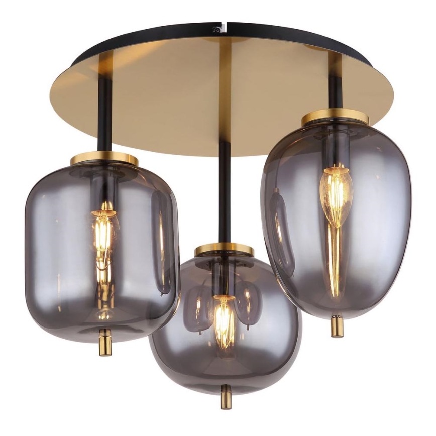Globo - Полилей за повърхностен монтаж 3xE14/40W/230V месинг