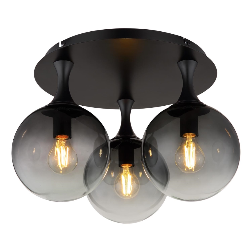 Globo - Полилей за повърхностен монтаж 3xE27/10W/230V Ø 46 см черен