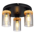 Globo - Полилей за повърхностен монтаж 3xE27/40W/230V метален/дървен