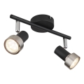 Globo - Спот  2xGU10/25W/230V черен/сребрист