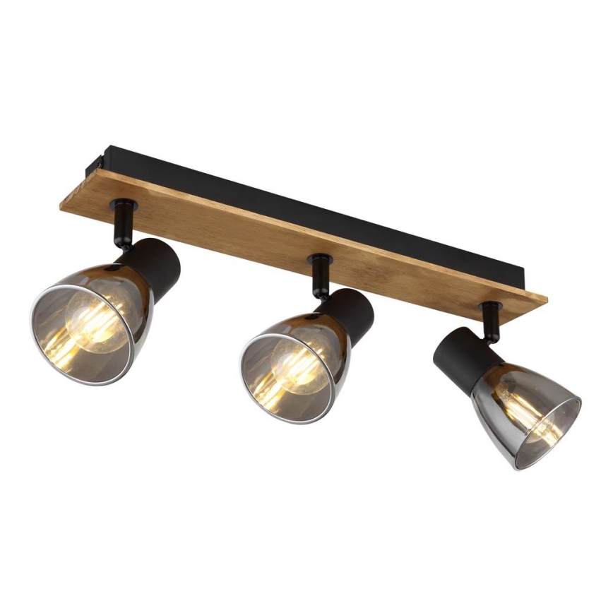Globo - Спот 3xE14/40W/230V черен/дървен