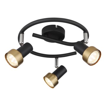 Globo - Спот  3xGU10/25W/230V черен/златист